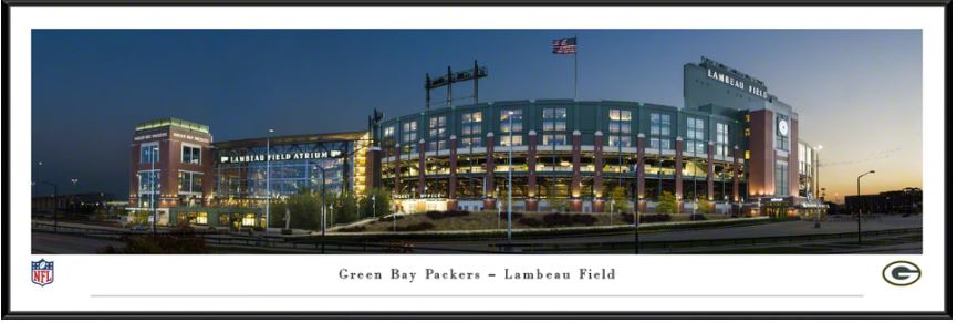 Lambeau Field Home Panoramic - Deluxe Frame at the Packers Pro Shop