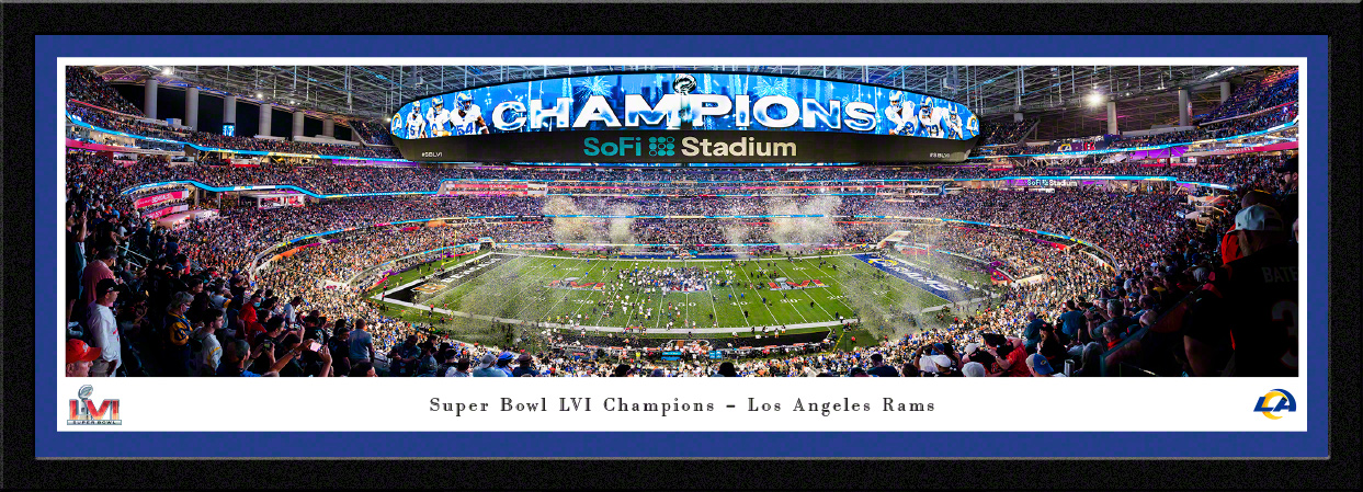 2022 Super Bowl LVI Kickoff Panoramic Poster - Los Angeles Rams vs.  Cincinnati Bengals