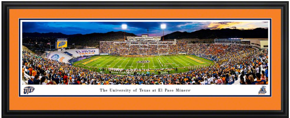 UTEP Texas El Paso Miners Football 50 Yard Line Panoramic Art