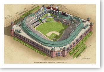 Globe Life Park - Texas Rangers Print - the Stadium Shoppe