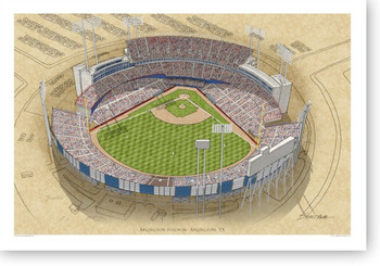 Framed Texas Rangers Ballpark in Arlington Opening Day Baseball  Aerial Print F7532A : Sports & Outdoors