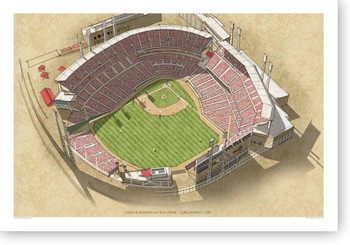 Cincinnati Reds Panoramic Poster - Great American Ballpark