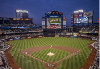 Citi Field New York Mets Baseball Stadium Print Black White 