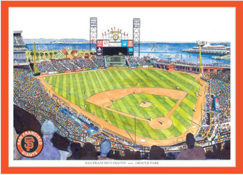 Oracle Park Night Print San Francisco Giants Stadium Photo 