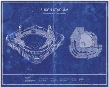 St. Louis Cardinals Busch Stadium Vintage Baseball Print