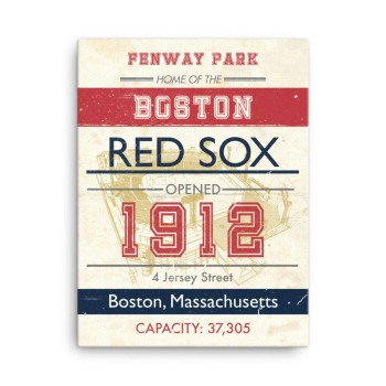 Boston Red Sox Poster, Fenway Park Vintage Print, Red Sox Art