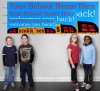 School Bus Welcome Banner with your school name on the top. First day of school banner.