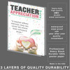 teacher appreciation single 18"x24" poster for schools shown double laminated sides for durability and use year after year