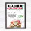 teacher appreciation single 18"x24" poster for schools framed in a black metal frame