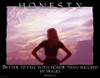 honesty honor fraud Sophocles, girl looking out over horizon mountains purple pink poster image