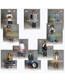 Everybody Is Somebody  (Series of 10) Career Image Posters of Elementary Age Kids dressed in affiliated career costumes description of career on each poster