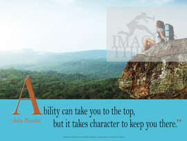 Expressions of Character woman sitting on mountain , John Wooden, poster image