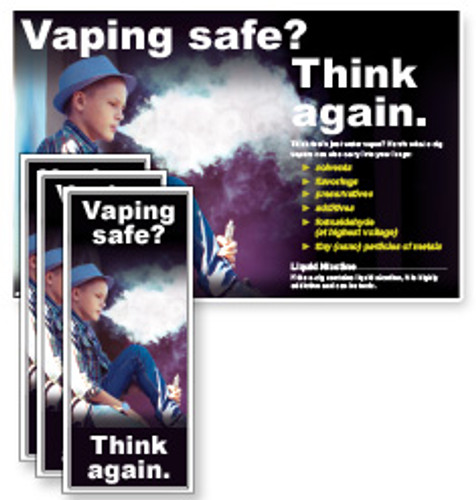 Vaping Safe? Think Again. Boy Poster and/or Fact Cards