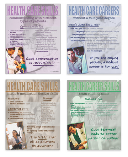 Health Care Career Posters set of 4