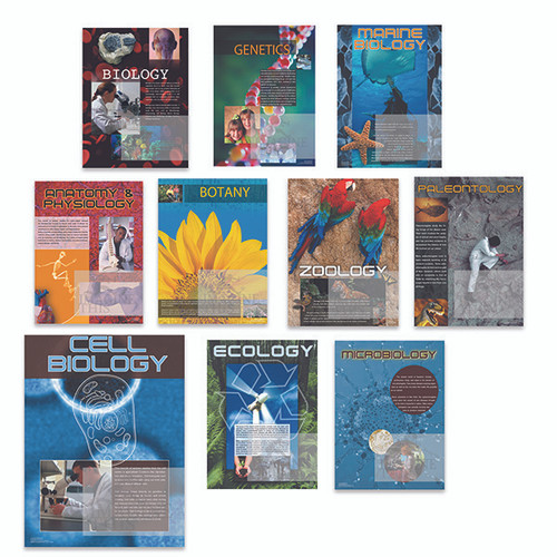 STEM Career Option series of 10 posters/banners for all the different fields of relating to biology