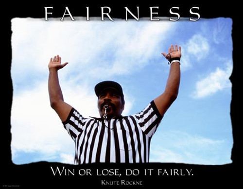 Fairness, referee, win or lose fairly , Knute Rockne