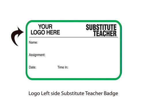 Custom Substitute Teacher Pass Book with Your Logo - Top Left  (500 passes)