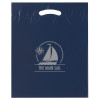 Fold-Over Reinforced Die Cut Bag 9" x 13" x 2" navy blue