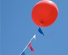 Giant Latex Balloon/ Pennant Combo in flight