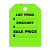 List Price, Discount, Sale Price  Mirror Hang Tag fluorescent green