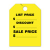 List Price, Discount, Sale Price  Mirror Hang Tag fluorescent yellow