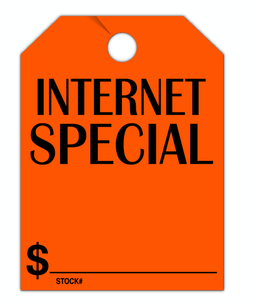 Internet Special Hang Tag flourescent red