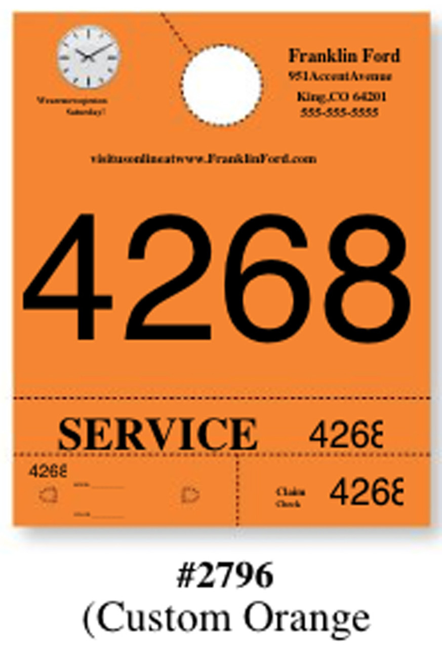 Custom Heavy Brite 4 Part Service Dispatch Numbers (Form #2791-2796) orange