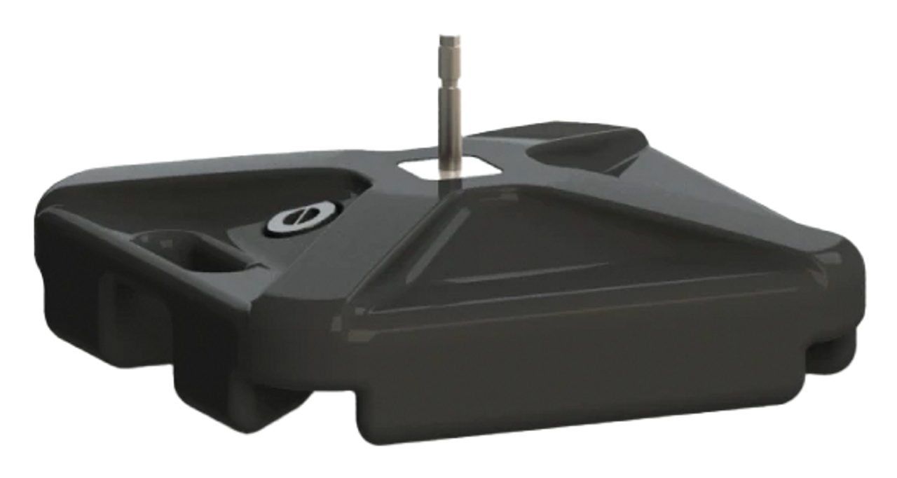 Reusable balloon ground pole weighted base