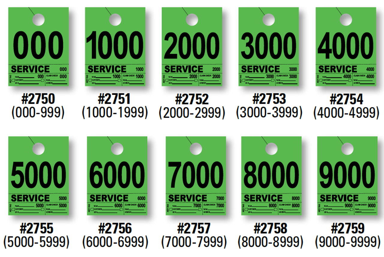 4 Part Service Dispatch Numbers green