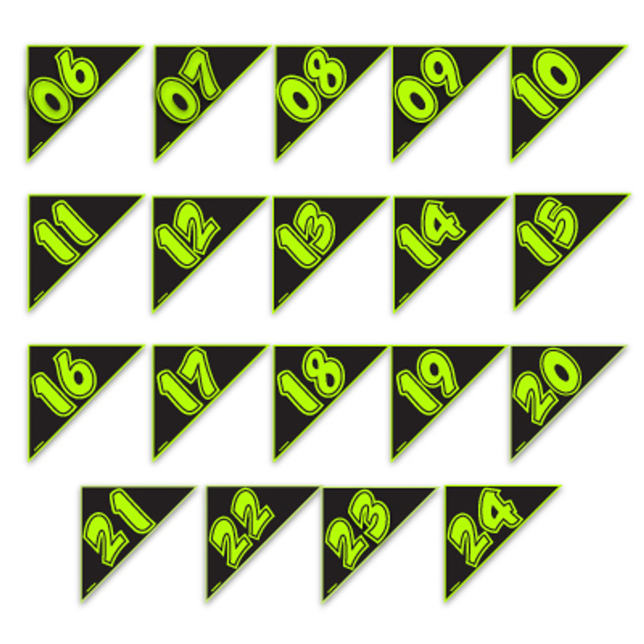 Chartreuse/Black Angle Numbers Years