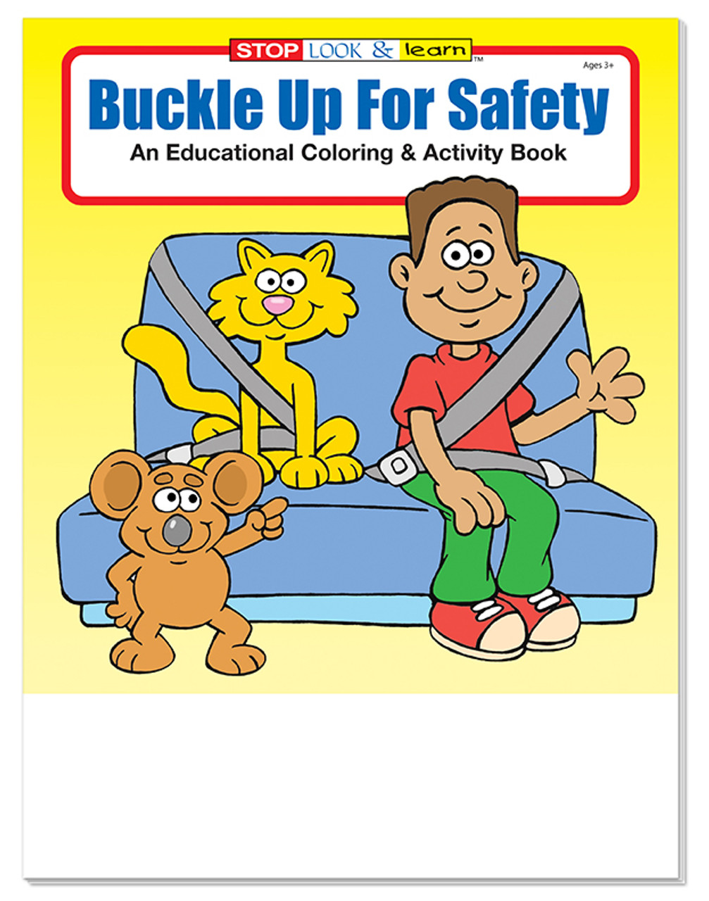 Buckle Up For Safety Coloring Book Imprinted With Imprinted Crayon Box