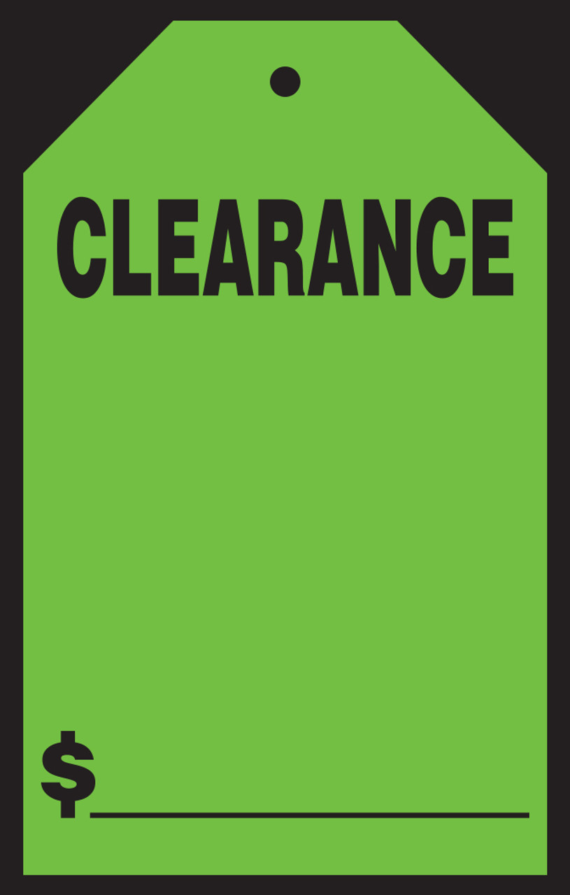 Clearance Windshield Tag neon green