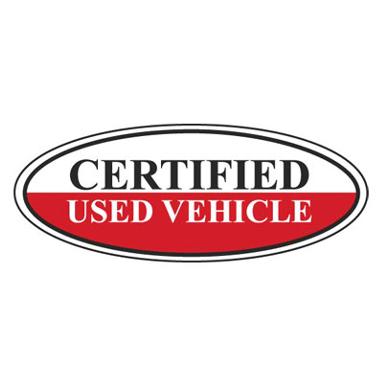 Certified Used Vehicle Oval Sign-White/Black/Red