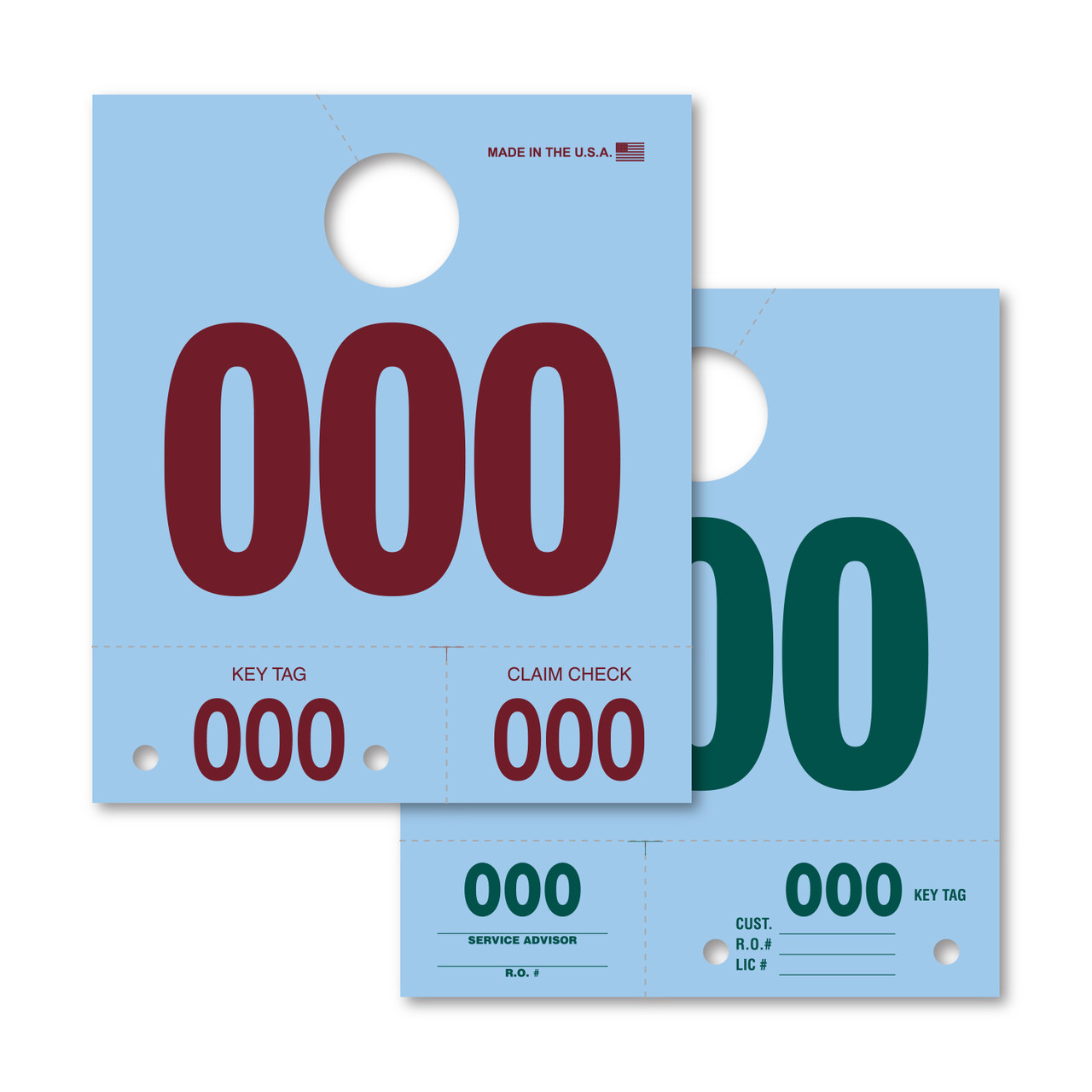 Colored Dispatch Number Tags (Form #3D-NR) blue
