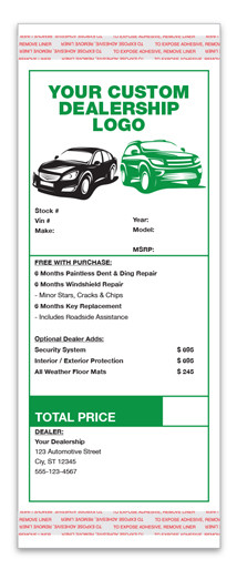 Custom Addendum Sticker  4.25x11 3