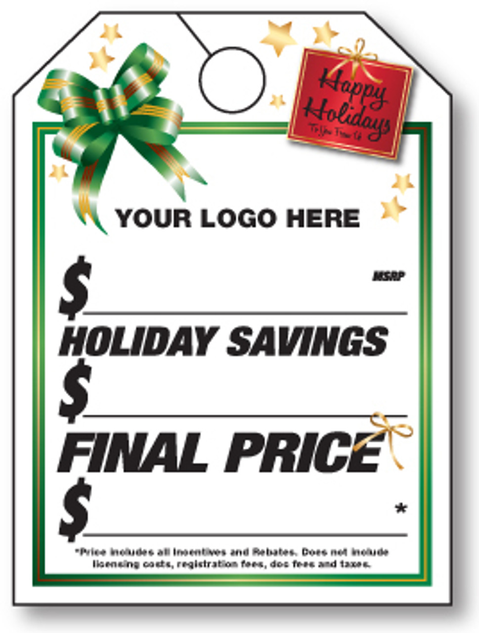 Custom Mirror Hang Tags happy holidays 1