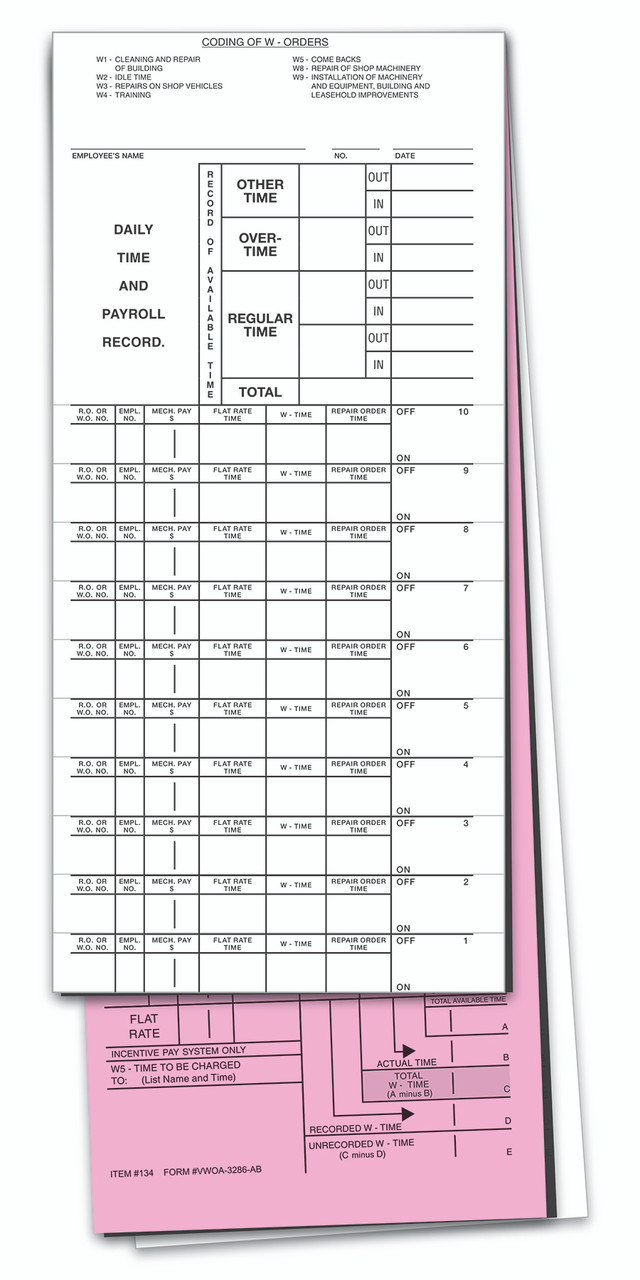 Daily Time Ticket Form (#JT-VWOA-3286-AB)