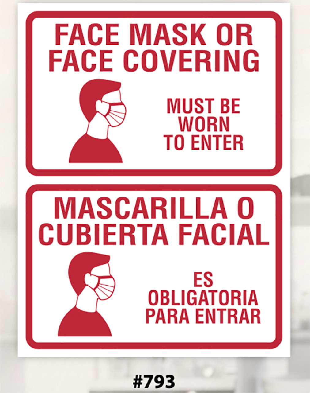 Face Mask Required Signs red