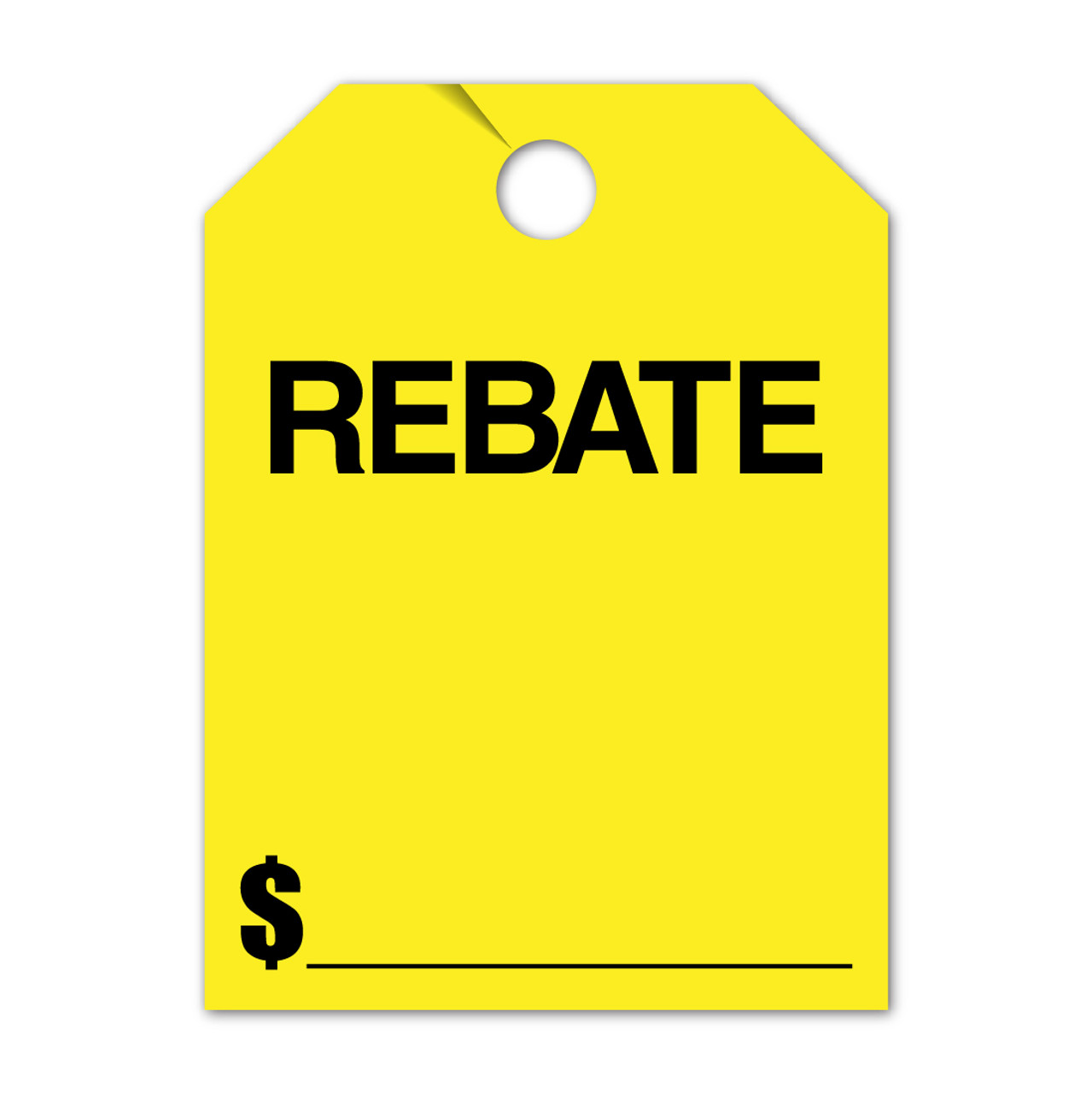 Rebate Mirror Hang Tag yellow