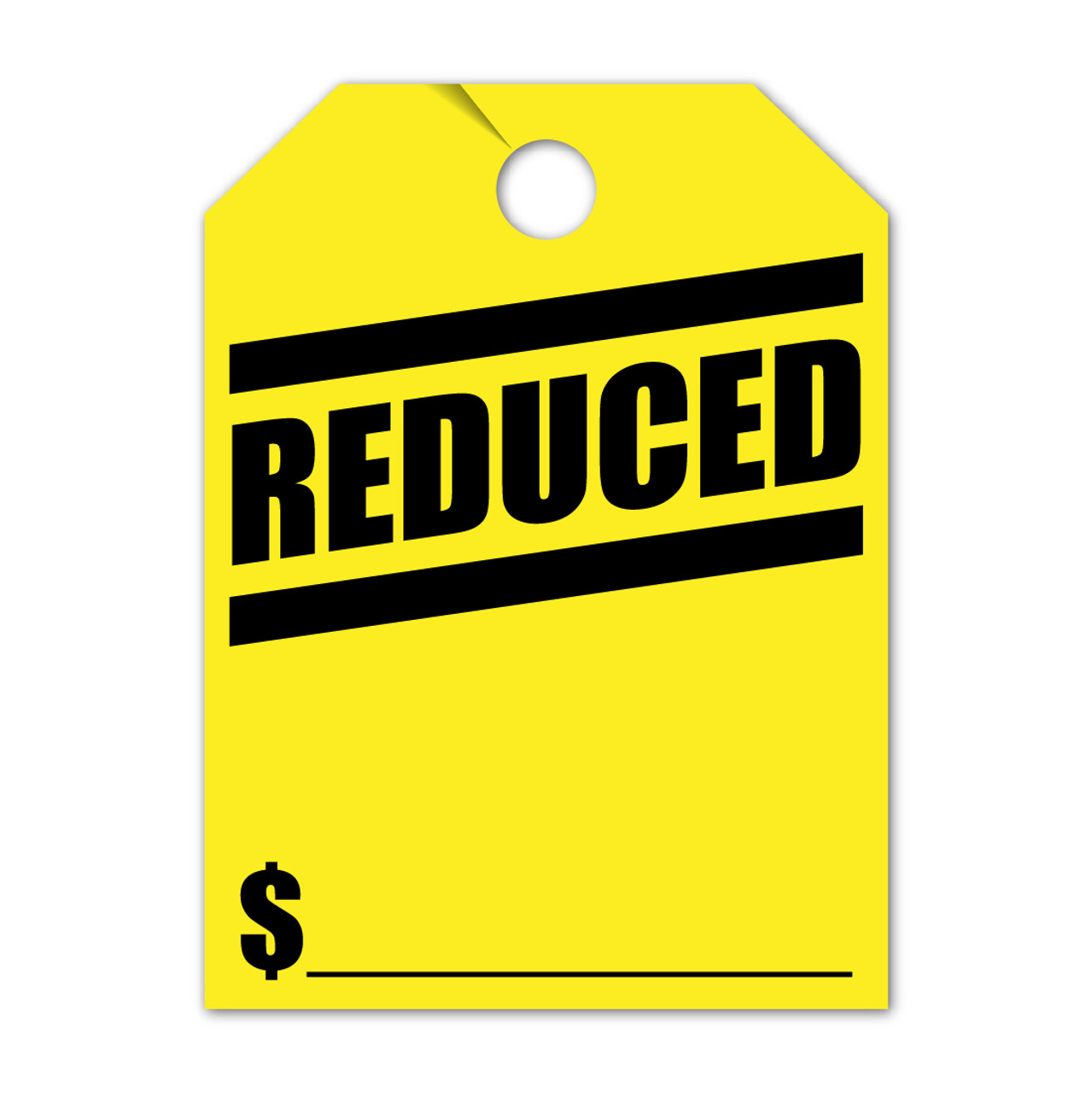 "Reduced" Mirror Hang Tag yellow