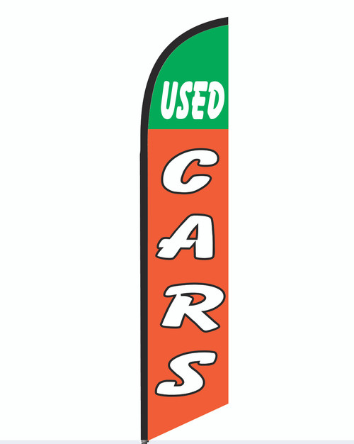 Used Cars Green/Orange Swooper Flag