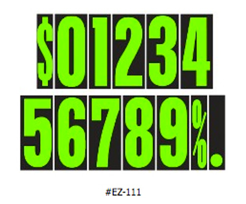 9-1/2" Adhesive Numbers green/black