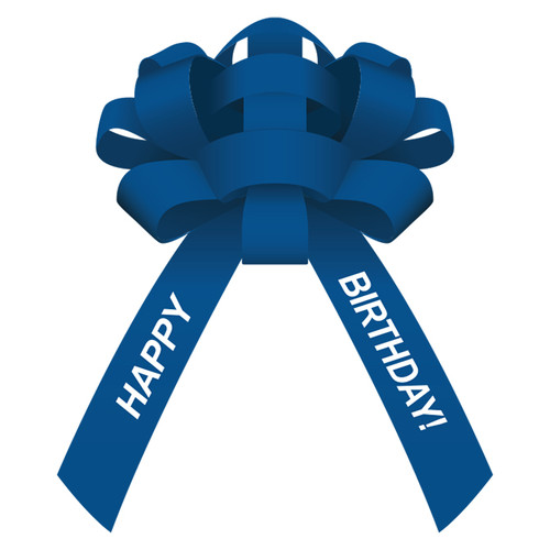 Happy Birthday Blue Magnetic Car Bow