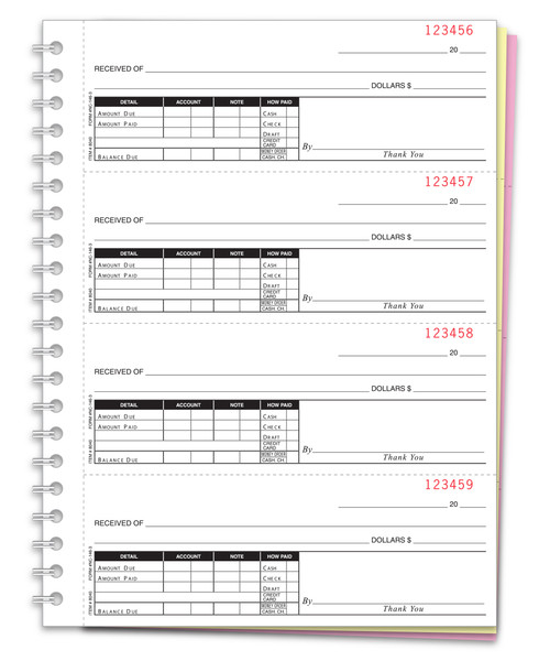 3-Part Cash Receipt Book