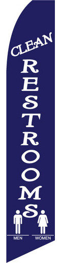 Buy Clean Restrooms Swooper Flag | Promotional Flag