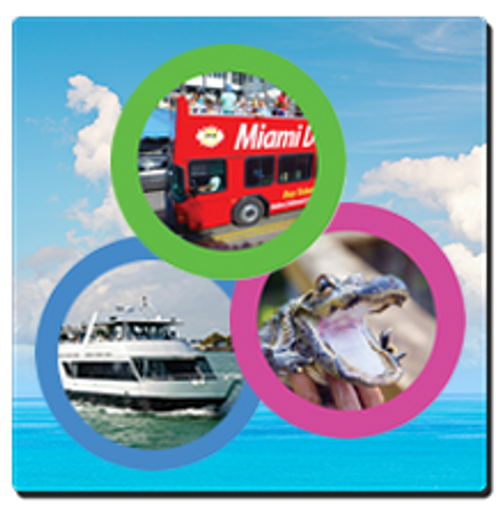 3 Tours in 1 Day. Miami Double Decker Bus Tour + Miami Boat Tour + Everglades Airboat Tour