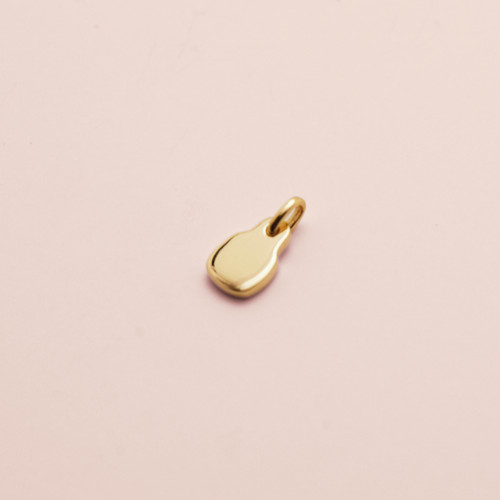 Miniature 14K Gold Pillow Charm Necklace 8mm (PLAIN)
