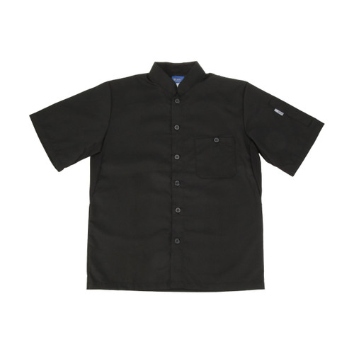 KNG - 2126BKBKS - Small Men's Active Black Short Sleeve Chef Shirt