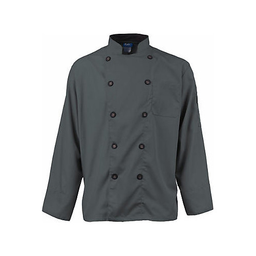 2122SLBKL - KNG - Large Men's Active Slate Long Sleeve Chef Coat