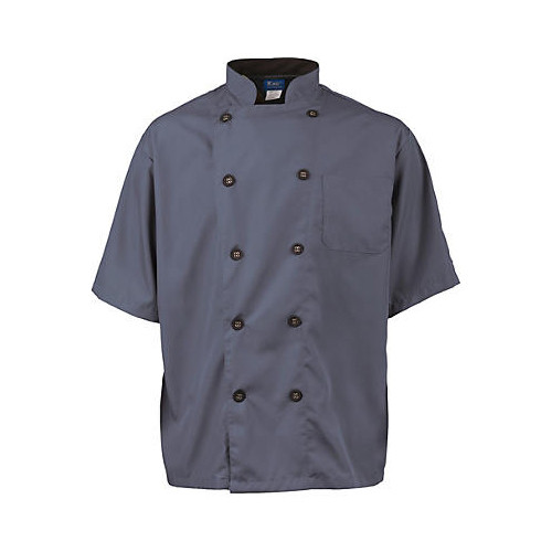 2124SLBKXL - KNG - XL Men's Active Slate Short Sleeve Chef Coat